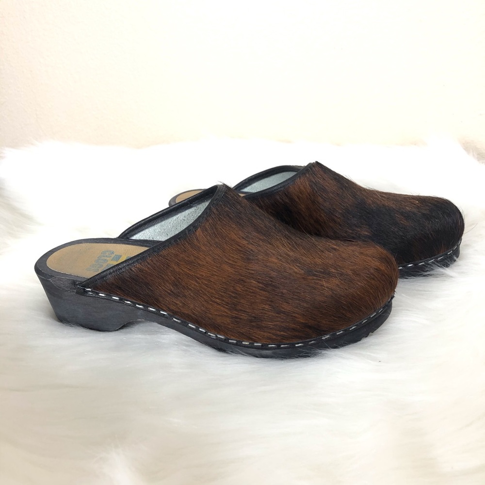 Tessa Clogs Flex pony hair Clogs brown black